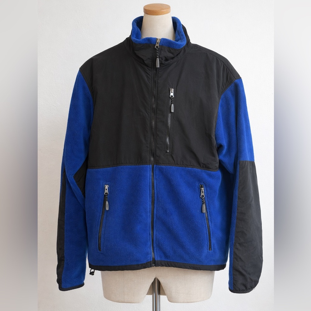 Men's Black and Blue Fleece Jacket